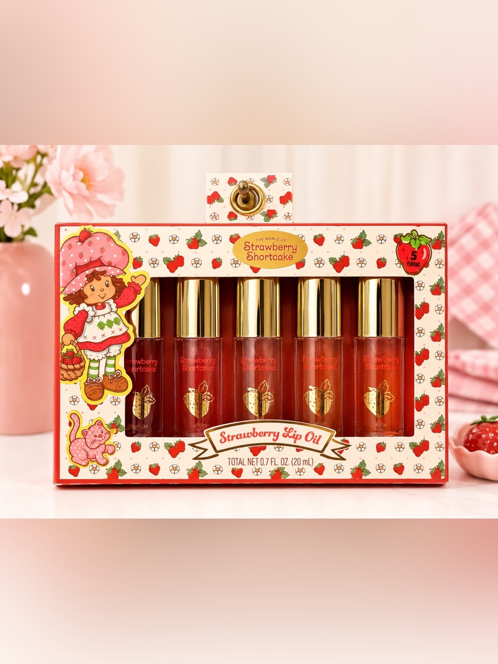 Strawberry Shortcake 5-Piece Strawberry Lip Oil Set NWT